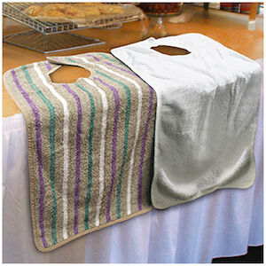 BIB TERRY 18X34 MIDTONE STRIPE VELCRO